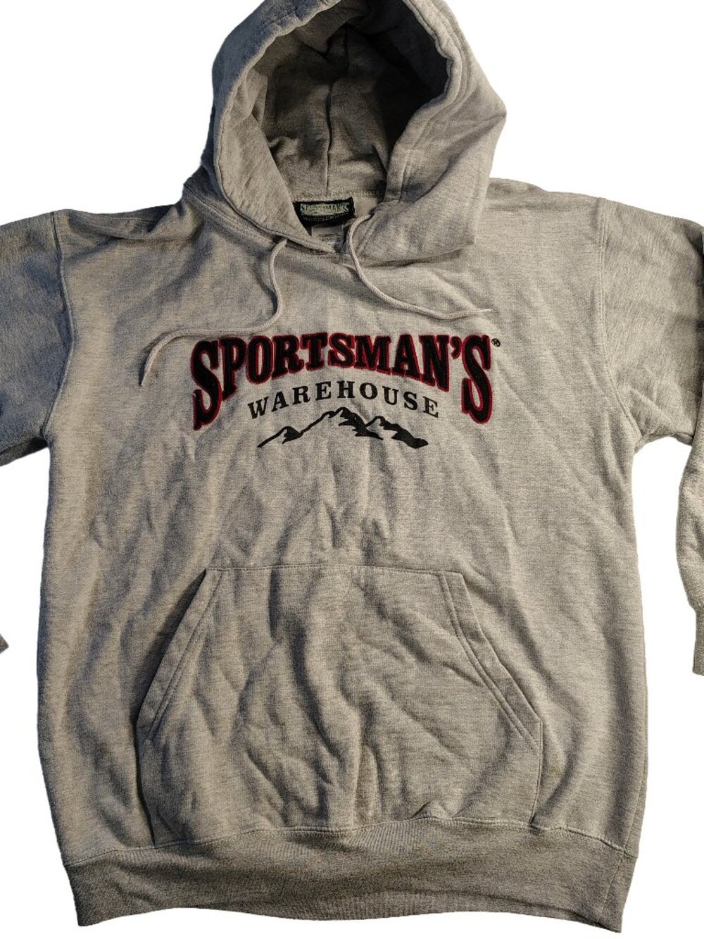 Men's Large Gray Heavyweight Cotton Sportsmen's Warehouse Logo Brand Hoodie